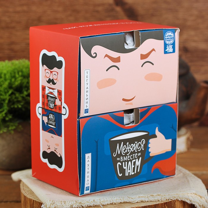 Набор чая в пакетиках Те Гуань Инь, Да Хун Пао "Меняйся вместе с чаем", 40 шт