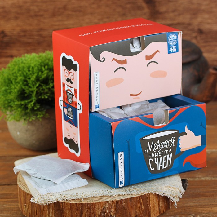 Набор чая в пакетиках Те Гуань Инь, Да Хун Пао "Меняйся вместе с чаем", 40 шт