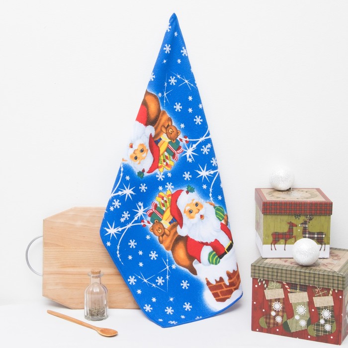 Полотенце кухонное "Доляна" 38*65 см Торжество, микрофибра