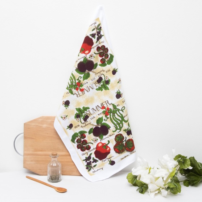 Полотенце кухонное "Доляна" 38*65 см Овощи, микрофибра