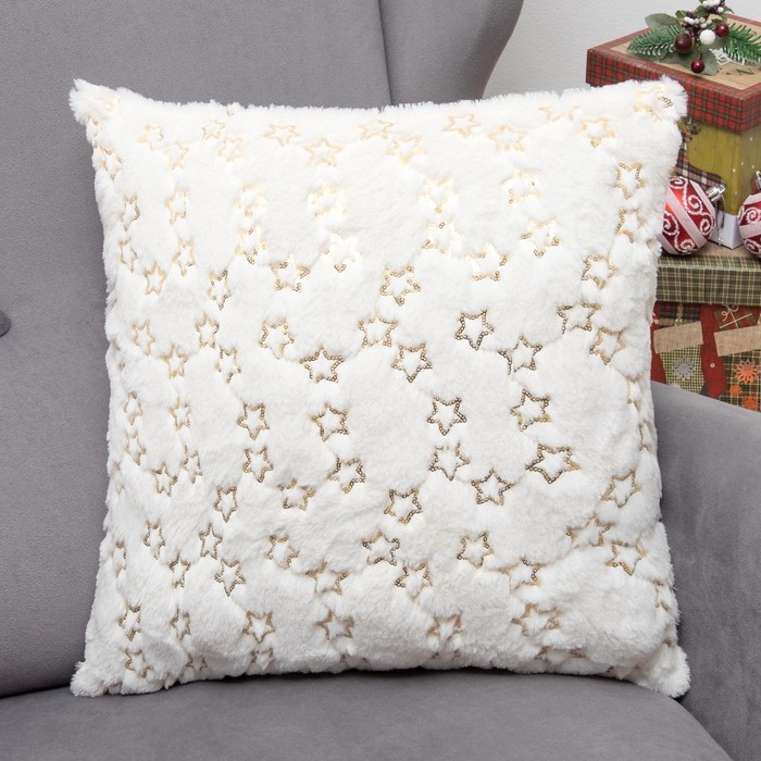 Наволочка декоративная Collorista "Звездопад" золото 43 х 43 см, 100% п/э