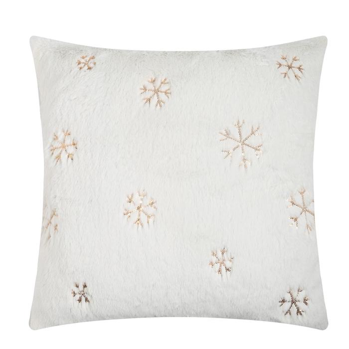 Наволочка декоративная Collorista "Снежинка" золото 43 х 43 см, 100% п/э