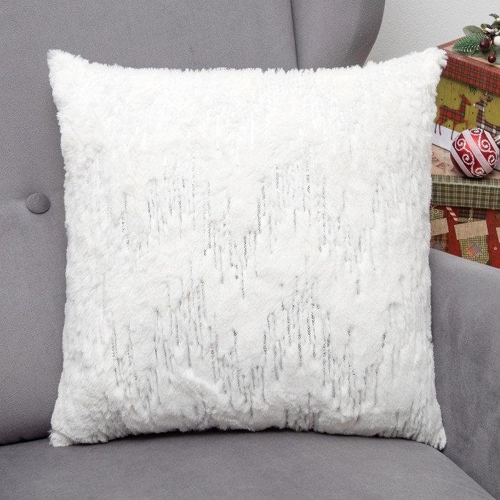 Наволочка декоративная Collorista "Северное сияние" серебро 43 х 43 см, 100% п/э