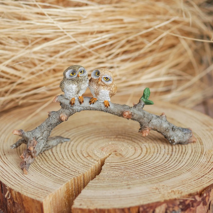 Сувенир полистоун "Совята на коряге"