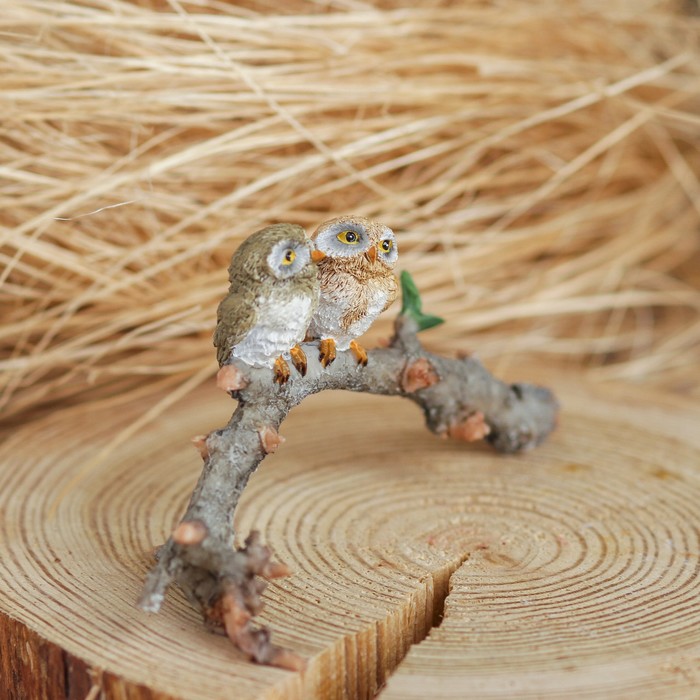 Сувенир полистоун "Совята на коряге"