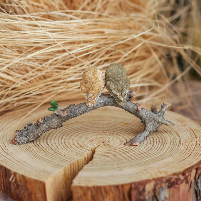 Сувенир полистоун "Совята на коряге"