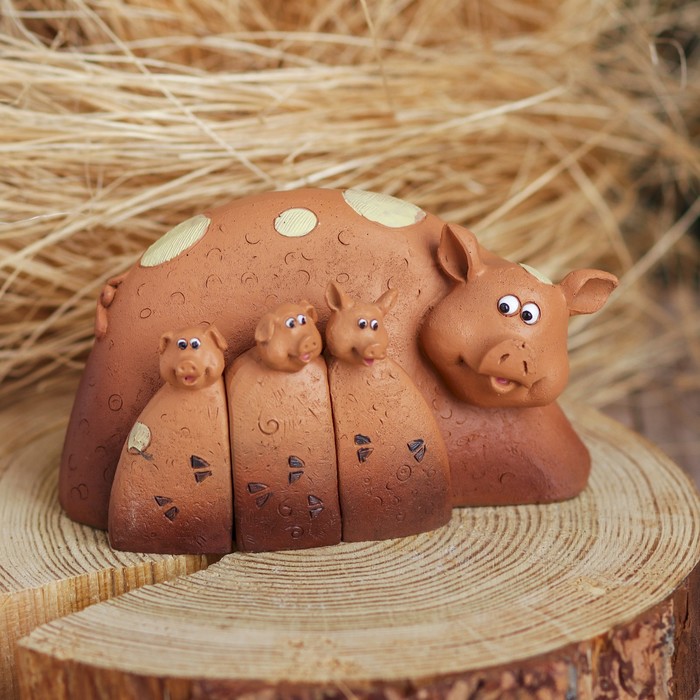 Сувенир полистоун "Счастливая мама" набор 4 шт 7х12х5,3 см