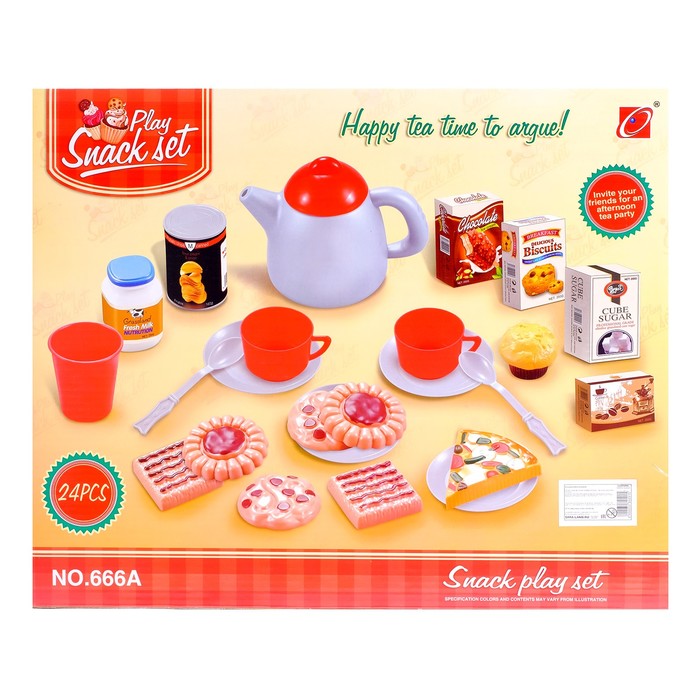 Набор посуды "Чаепитие с печеньем", 24 предмета
