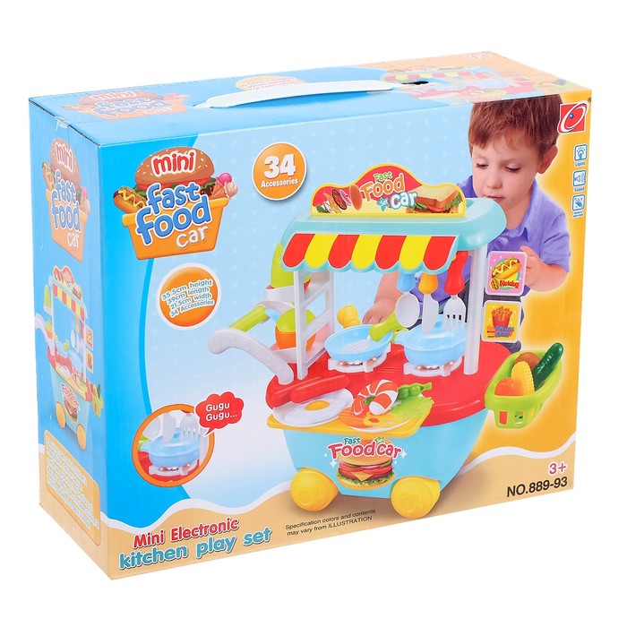 Игровой модуль кухня-тележка "Готовим вместе"