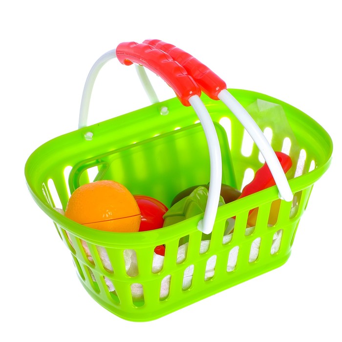 Набор продуктов для резки "Полянка" в корзинке, 9 предметов