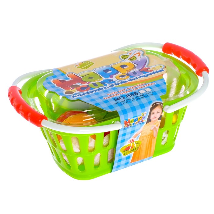 Набор продуктов для резки "Полянка" в корзинке, 9 предметов