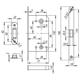 

Защелка врезная Fuaro MAGNET M96WC-50 AB, цвет бронза