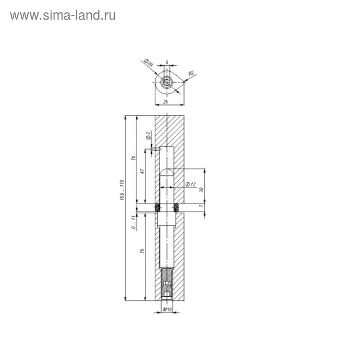 фото Петля приварная fuaro t1/160-20 adj, с подшипником, регулируемая, 1 шт.