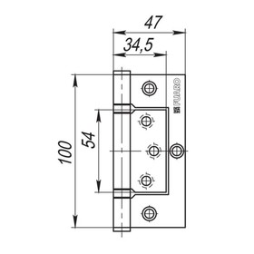 

Петля универсальная Fuaro 300-2BB 100x2.5 SB, без врезки, цвет матовое золото, 1 шт.