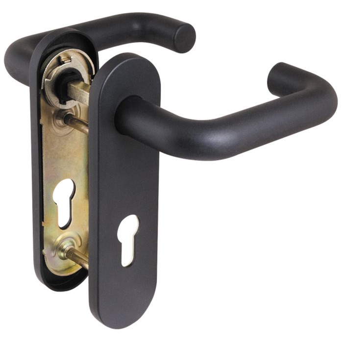 Ручка дверная Fuaro DH-0433 NE, с пружиной, для замка (FL-0432, 0433, 0434), нейлон, черная   380630