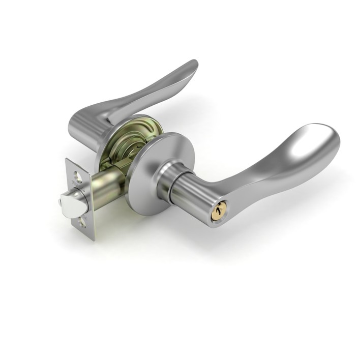 Ручка защелка Fuaro 891 SN-E, ключ фиксатор, цвет матвый хром