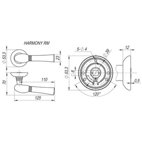 

Ручка раздельная Fuaro HARMONY RM AB/GP-7, цвет бронза/золото