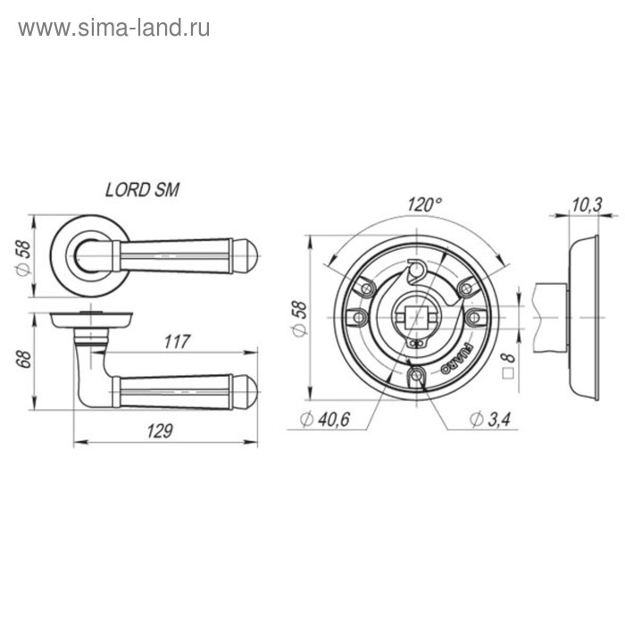 

Ручка раздельная Fuaro LORD SM MAB-6, цвет темная бронза