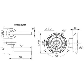 

Ручка раздельная Fuaro TEMPO RM AB/GP-7, цвет бронза/золото