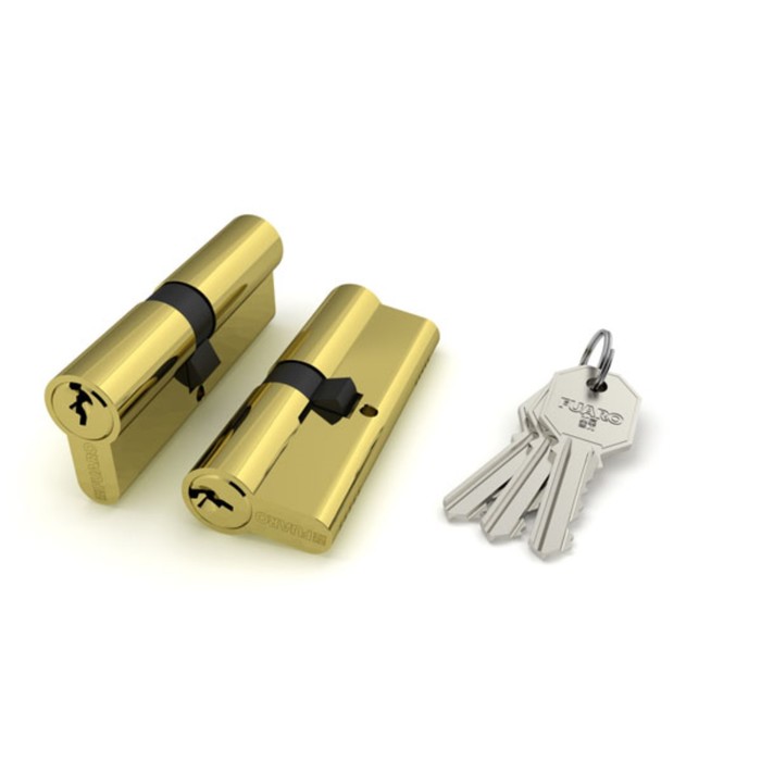 Цилиндровый механизм Fuaro 100 CA 62 (26х10х26) PB, 3 ключа, цвет латунь