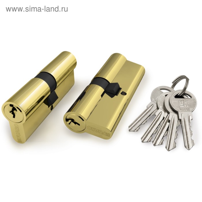 

Цилиндровый механизм Fuaro 100 ZA 70 (30х10х30) PB, 5 ключей, цвет латунь