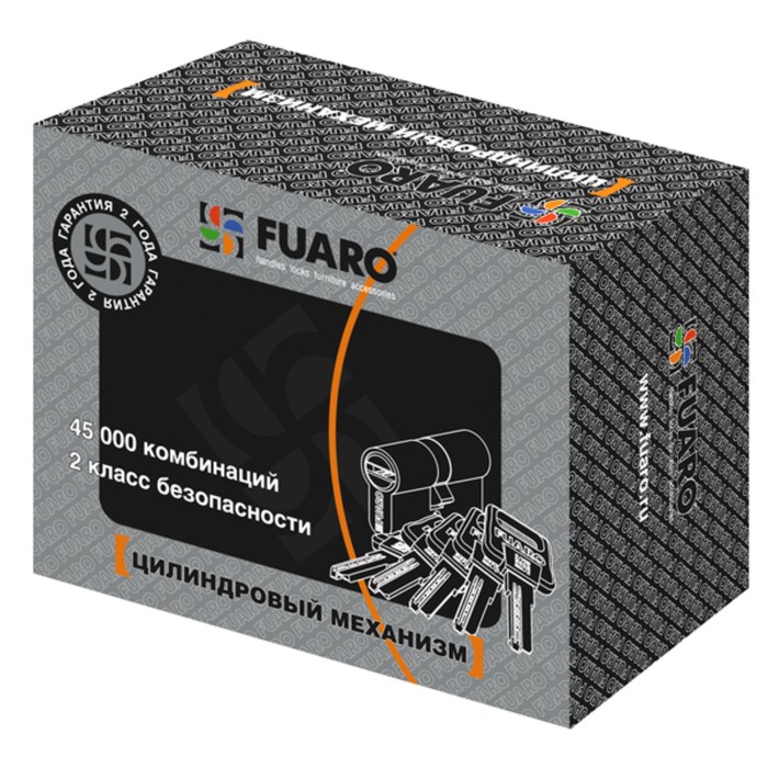 Цилиндровый механизм Fuaro D500/90 (40х10х40) CP, 5 ключей, цвет хром