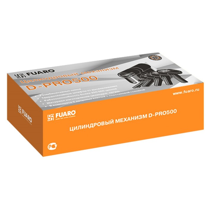 Цилиндровый механизм Fuaro D-PRO500/80 (30х10х40) CP, 5 ключей, цвет хром