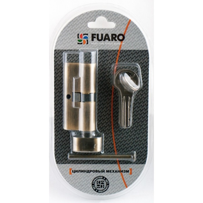 Цилиндровый механизм Fuaro R302/70-BL (30х10х30) BBP, с вертушкой, 5 ключей, цвет латунь