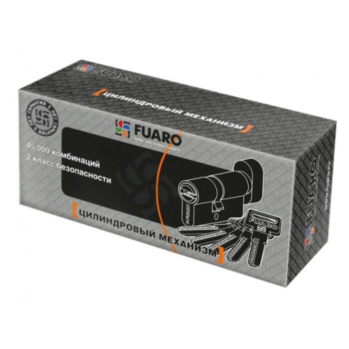 Цилиндровый механизм Fuaro R602/100 (45х10х45) BBP, с вертушкой, 5 ключей, цвет латунь