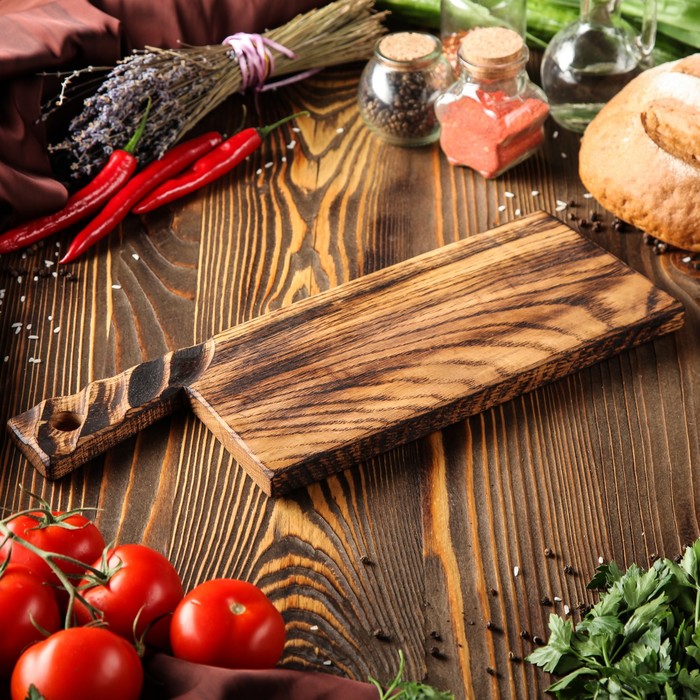 Доска для нарезки и подачи "Хамон, массив дуба, 37х14 см