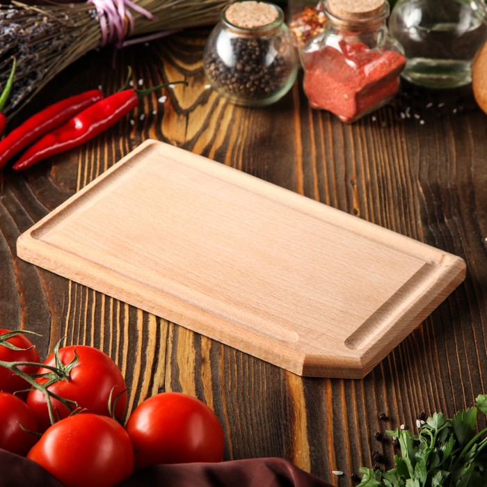 Доска разделочная, прямоугольная, бук 25*15см микс