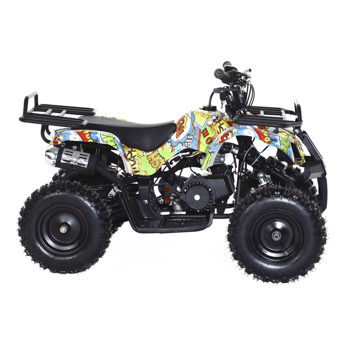 Квадроцикл детский бензиновый MOTAX Mini Grizlik Х-16 Большие колеса,Бомбер, с электростартером и пультом родительского контроля