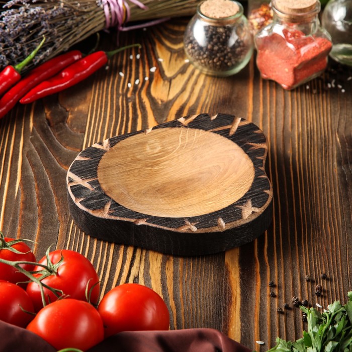 Тарелка для подачи блюд "Скандинавия", массив дуба, 20х17 см