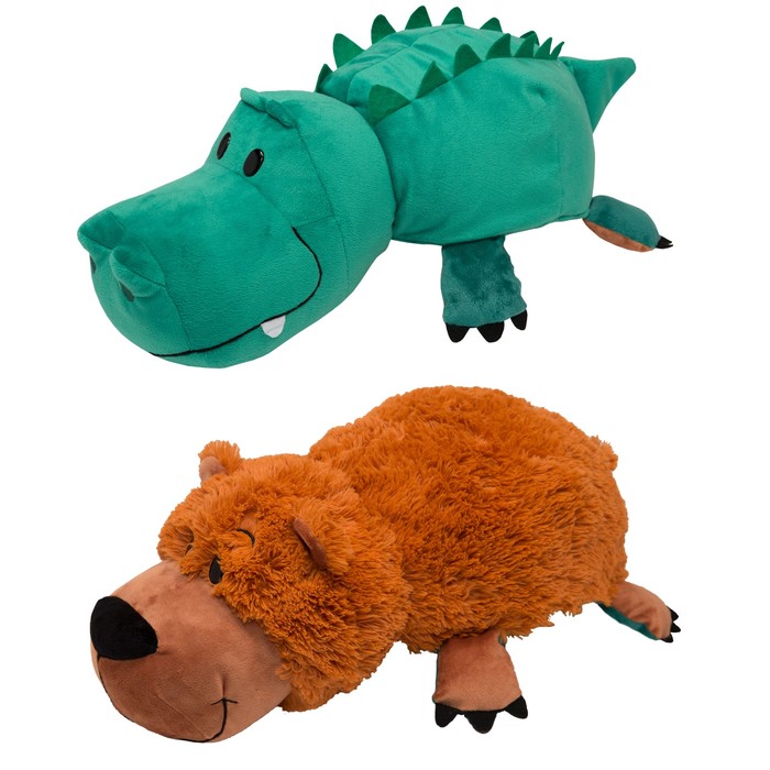 Мягкая игрушка-вывернушка 2 в 1 "Медведь-Крокодил", 40 см