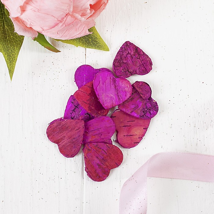 Новогодний декор из коры  "Сердца"