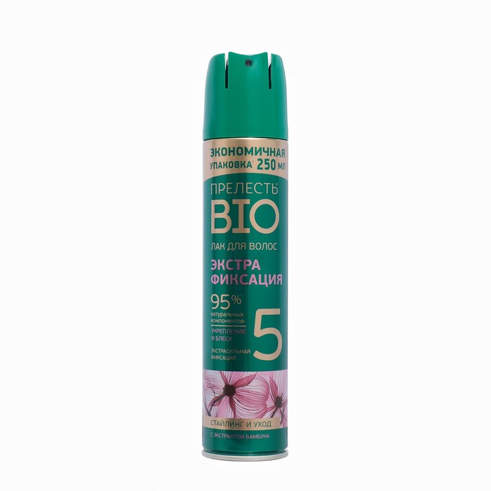 прелесть bio лак для волос экстрафиксация с экстрактом бамбука 210 см3 2 штуки Лак для волос Прелесть Bio, экстрафиксация, с экстрактом бамбука, 250 мл