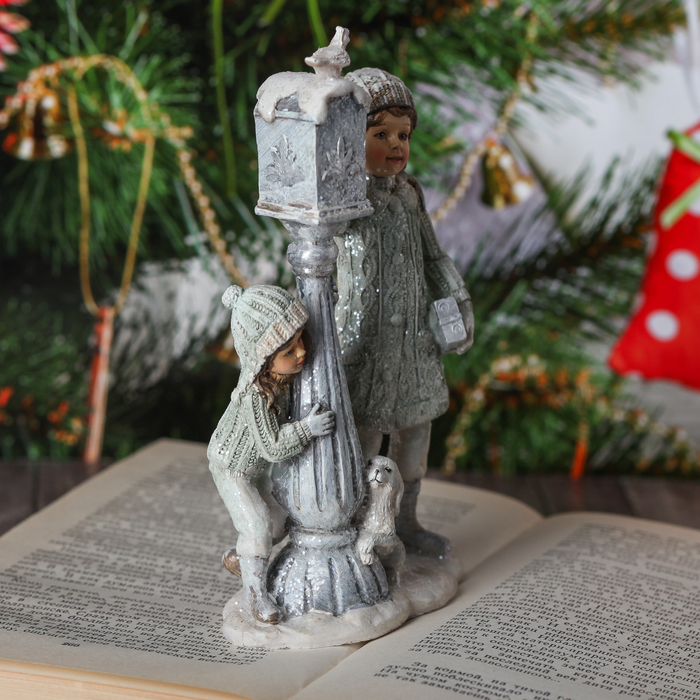 Сувенир полистоун "Новогодняя почта. Детишки" 15,5х9,5х5 см