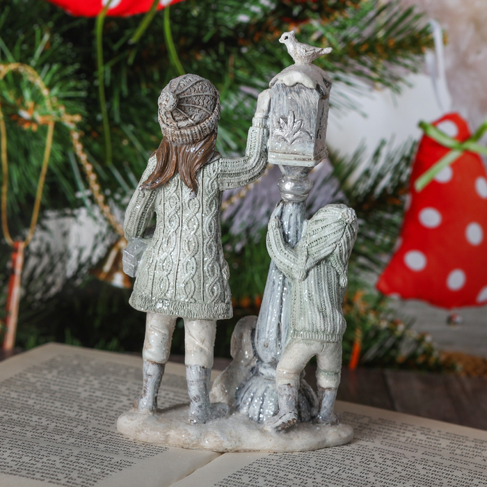 Сувенир полистоун "Новогодняя почта. Детишки" 15,5х9,5х5 см