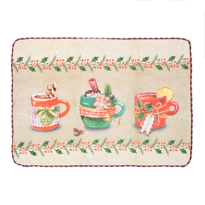 Полотенце микрофибра "Доляна" Кружечки, 40х60 см, п/э 200 гр/м2