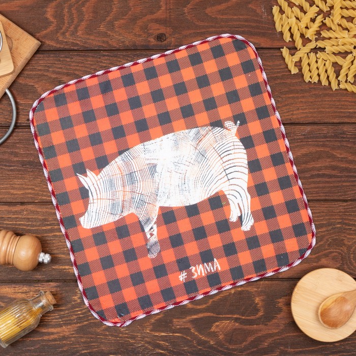 Полотенце микрофибра "Доляна" Зима 30х30 см, п/э 200 гр/м2