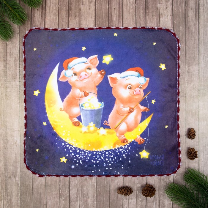 Полотенце микрофибра "Доляна" Время чудес 30х30 см, п/э 200 гр/м2