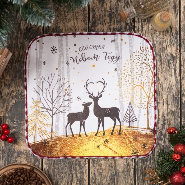 Полотенце микрофибра "Доляна" Счастья 30х30 см, п/э 200 гр/м2