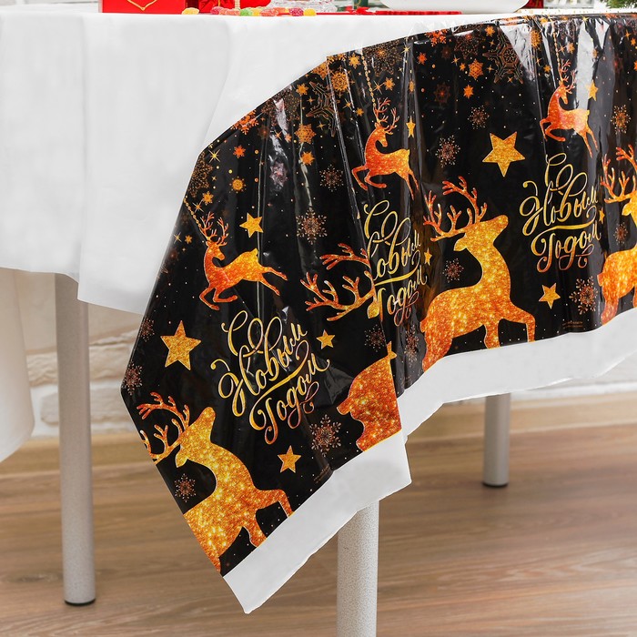 Скатерть "С Новым Годом"олень, 182 х 137см