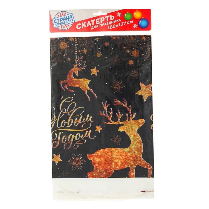 Скатерть "С Новым Годом"олень, 182 х 137см