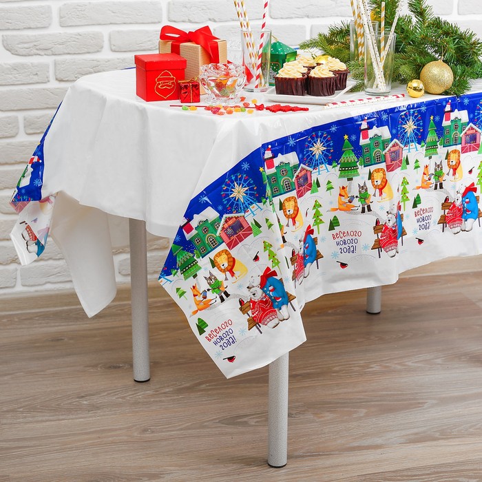 Скатерть "Веселого Нового Года", 182 х 137см