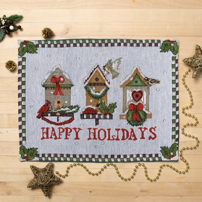 Салфетка "Happy Holidays" 33*45±3 см,100% п/э,гобелен