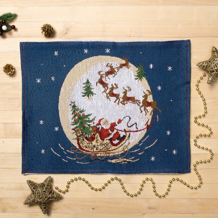 Салфетка "Дедушка Мороз" 33*45±3 см,100% п/э,гобелен