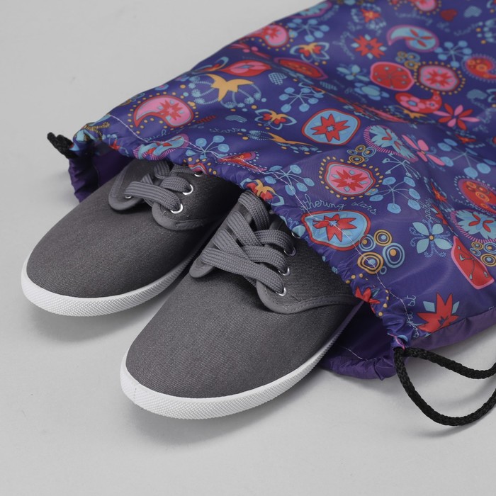 Мешок для обуви, отдел на шнурке, цвет фиолетовый