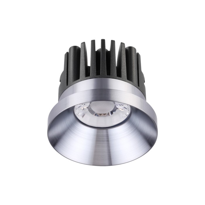 Встраиваемый светильник светодиодный Novotech, 10 Вт, 220 В, 70x70 мм, d=70 мм, цвет серебро