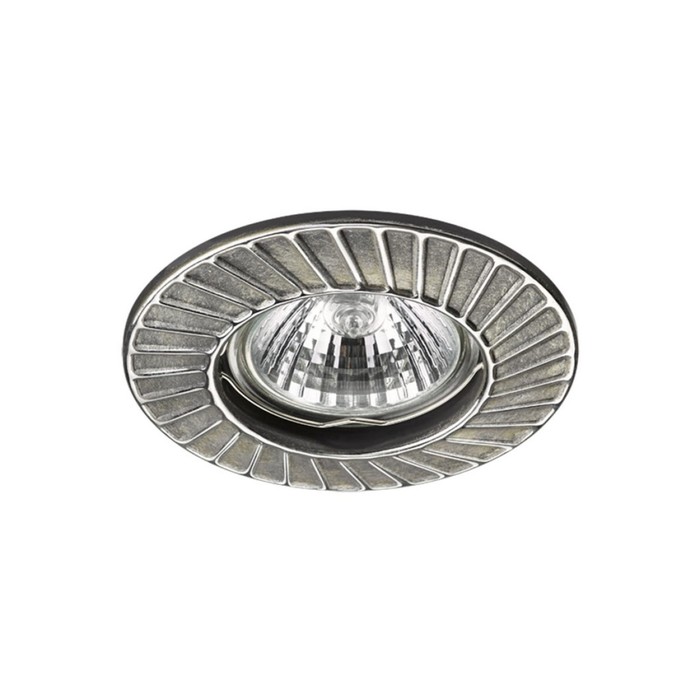 Встраиваемый светильник Novotech, 50 Вт, GX5,3, 12 В, 60x60 мм, d=60 мм, цвет серебро